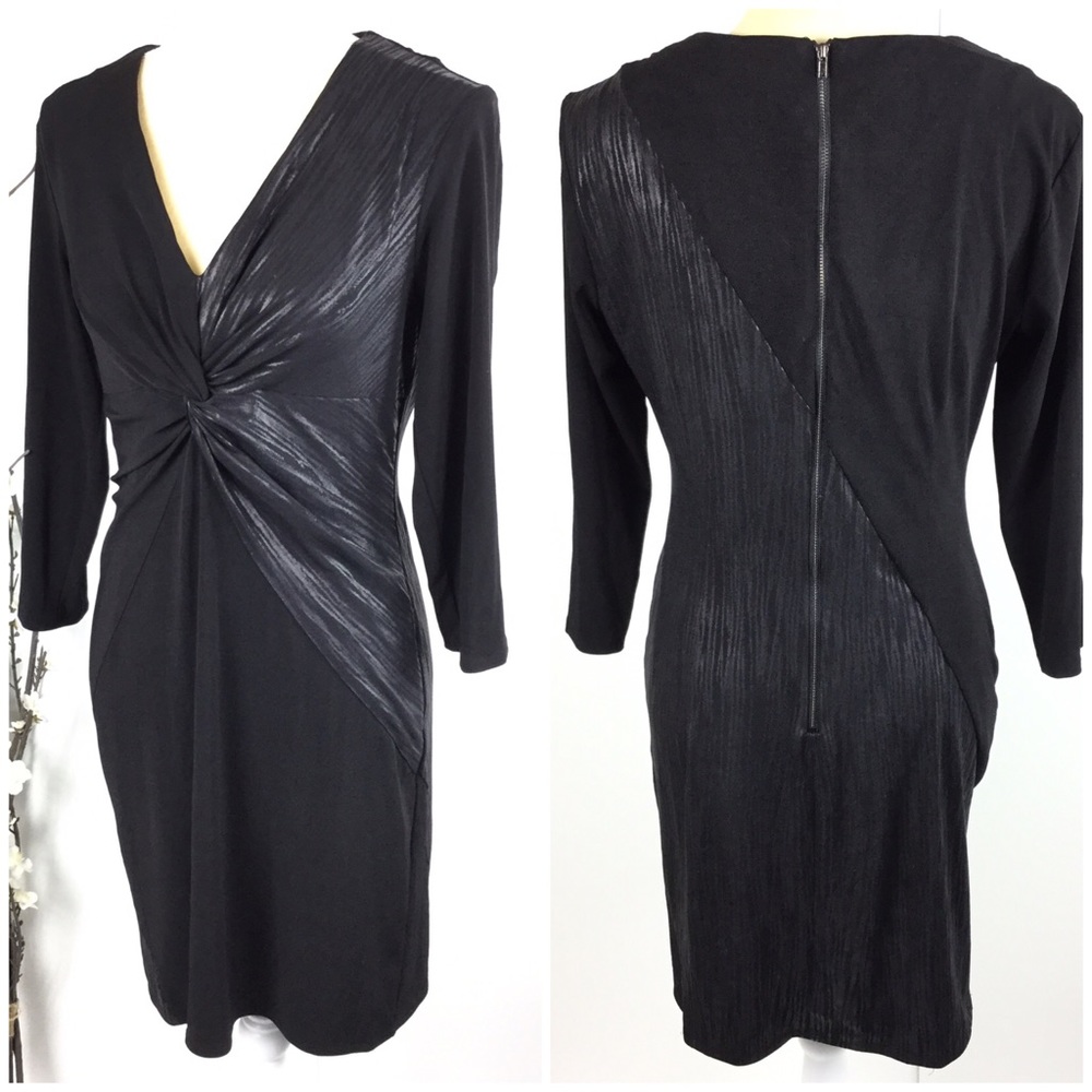 Donna Morgan Black Twist Slimming Stretch Dress